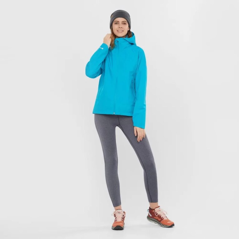 Salomon Outline GTX 2.5L Women's Shell Jackets Turquoise | CA 65Y89